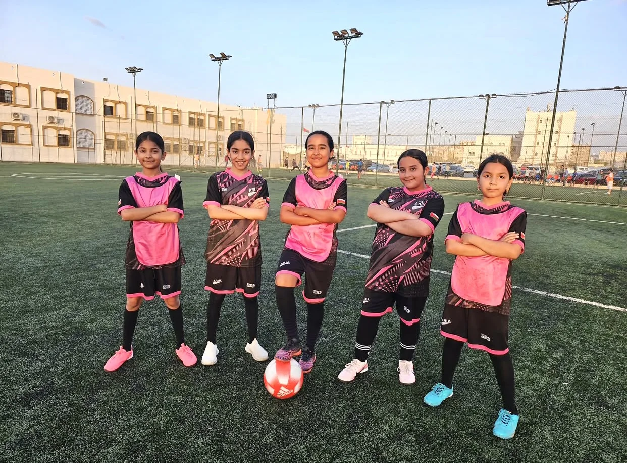 Girls football training